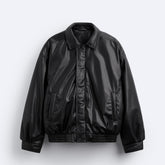 Men's Cotton Jacket with Faux Leather Lapels